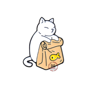 Значок Котяча доставка білий